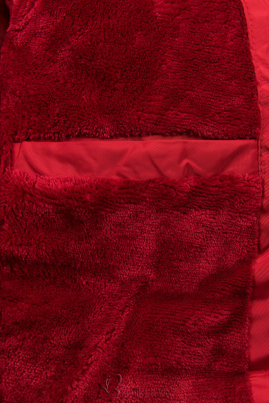 Steppelt átmeneti kabát - piros színű