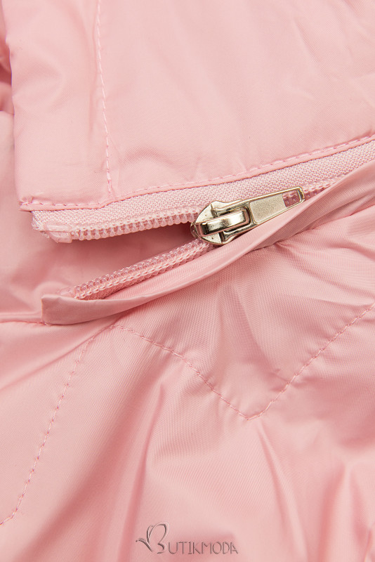 Rózsaszínű kapucnis dzseki