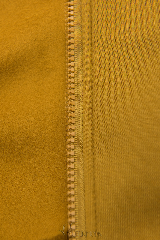 Mustársárga színű felső kétutas cipzárral