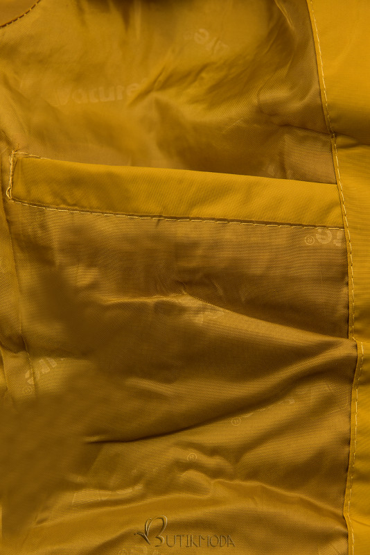 Mustársárga színű kabát az őszi/téli időszakra