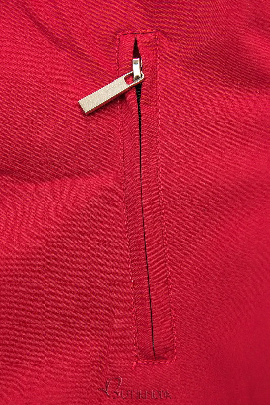 Piros és fehér színű kifordítható átmeneti kabát