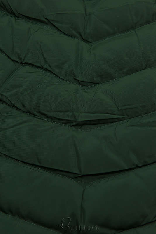 Sötétzöld színű kabát az őszi/téli időszakra