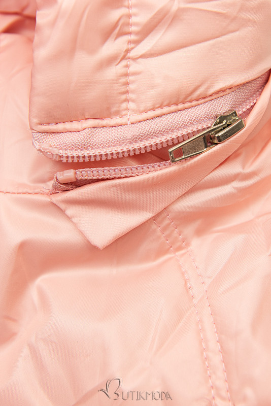 Világos rózsaszínű átmeneti dzseki kis táskával