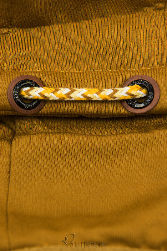 Mustársárga színű felső hosszított fazonban