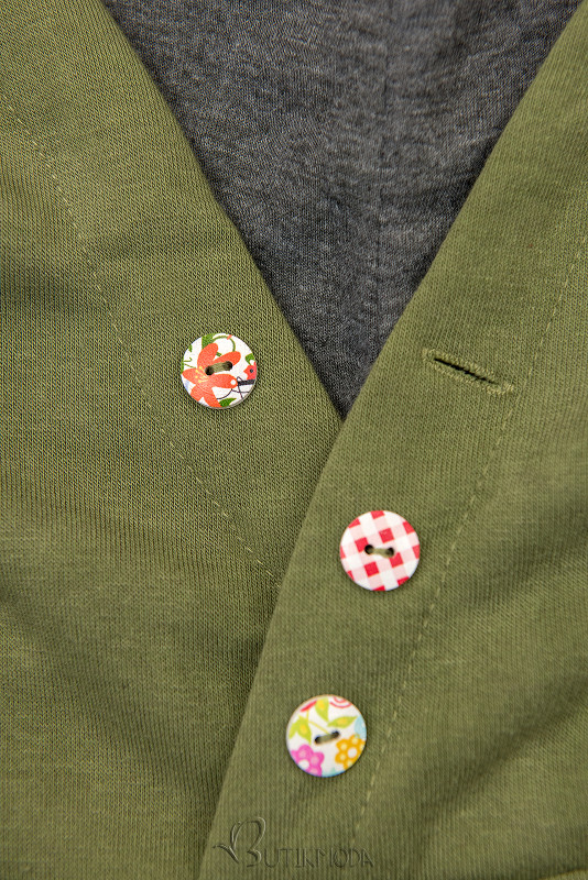Bebújós fazonú felső - khaki, szürke és fekete színű