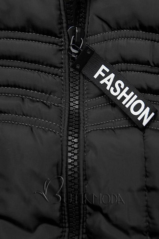Fekete színű téli kabát FASHION