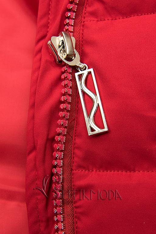 Steppelt téli kabát - piros színű