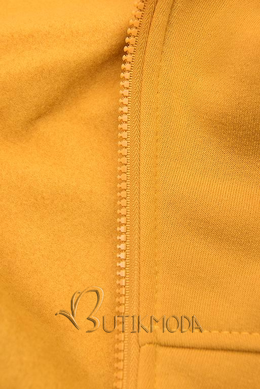 Hosszított felső kapucnival - sárga és grafitszürke színű