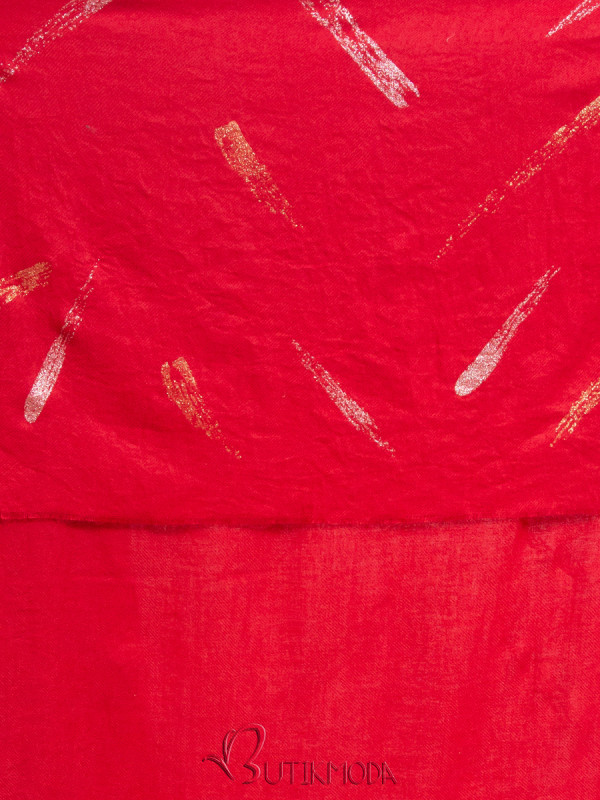 Piros színű textil sál