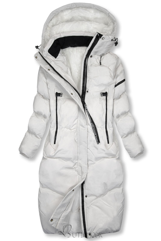 Fehér színű  hosszú téli kabát