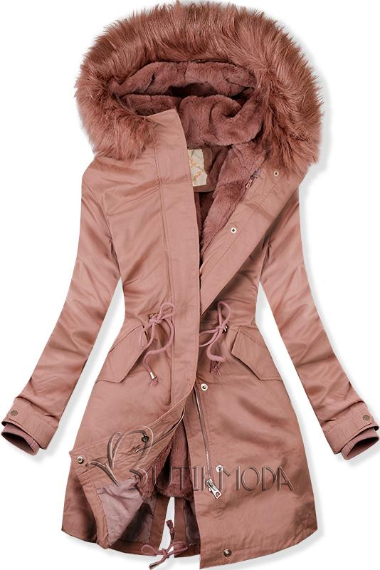 Parka kabát meleg béléssel - vintage-rószaszínű