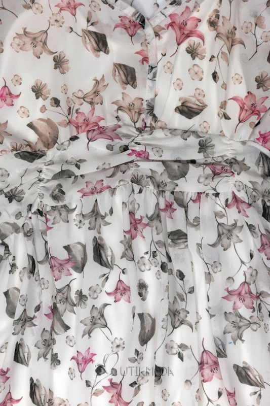 Fehér színű virágmintás maxi ruha Lussy