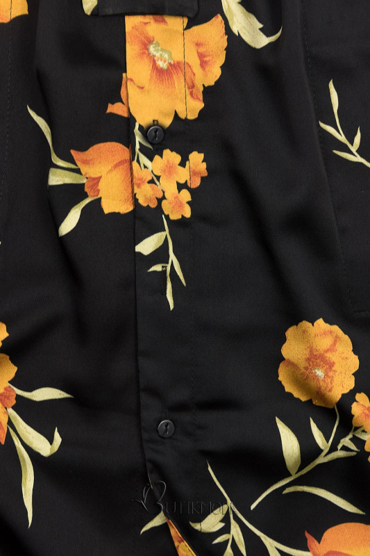 Fekete színű midi ingruha