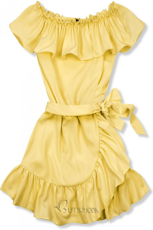 Sárga színű fodros ruha Olivia/O'la Voga
