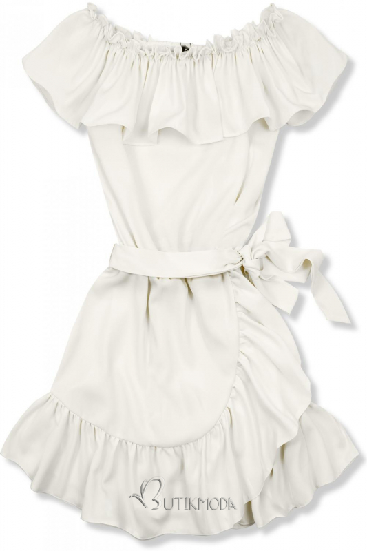 Tejfelfehér színű fodros ruha Olivia/O'la Voga