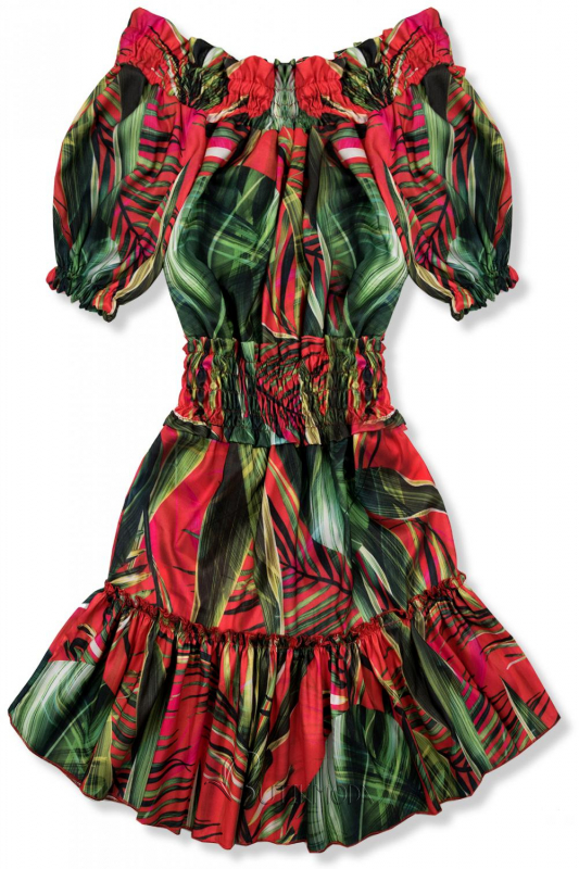 Piros és zöld színű ruha Serena/O'la Voga