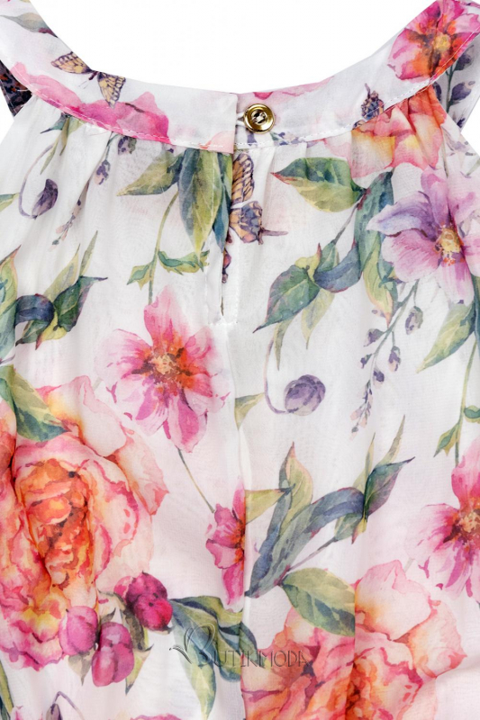 Rózsaszínű virágmintás ruha Laura/O'la Voga