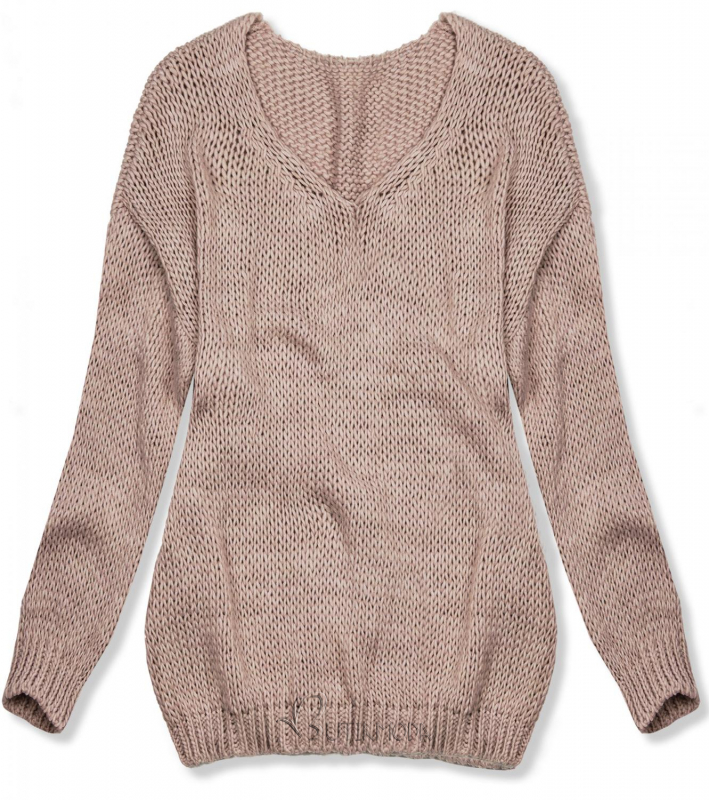 Vintage rózsaszínű kötött pulóver