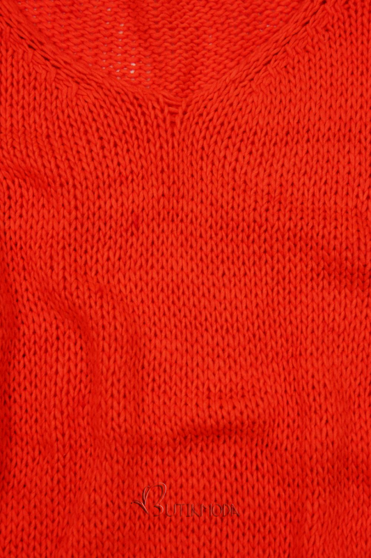 Neon narancsszínu kötött pulóver