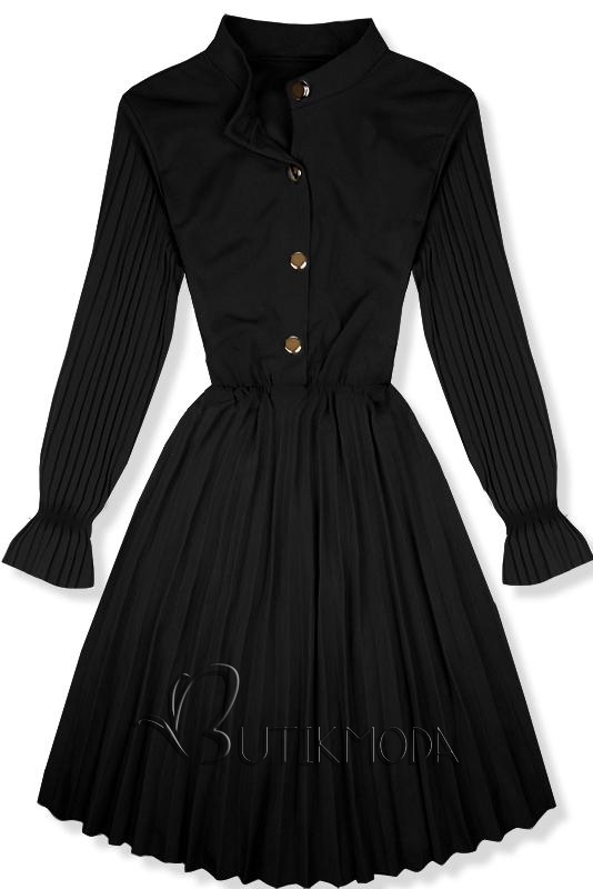 Fekete színű rakott ruha