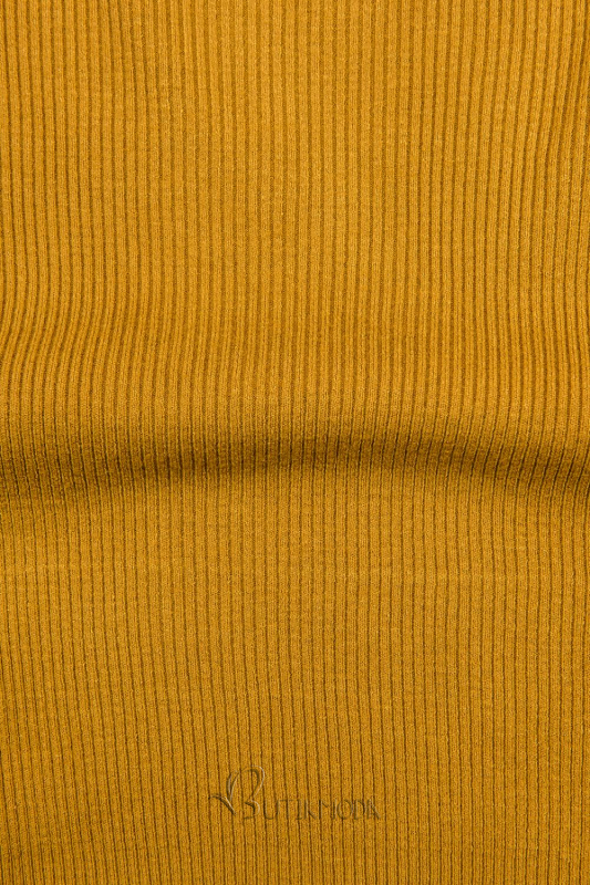 Mustársárga színű rövid garbó