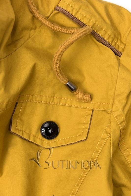 Sárga színű tavaszi parka kabát
