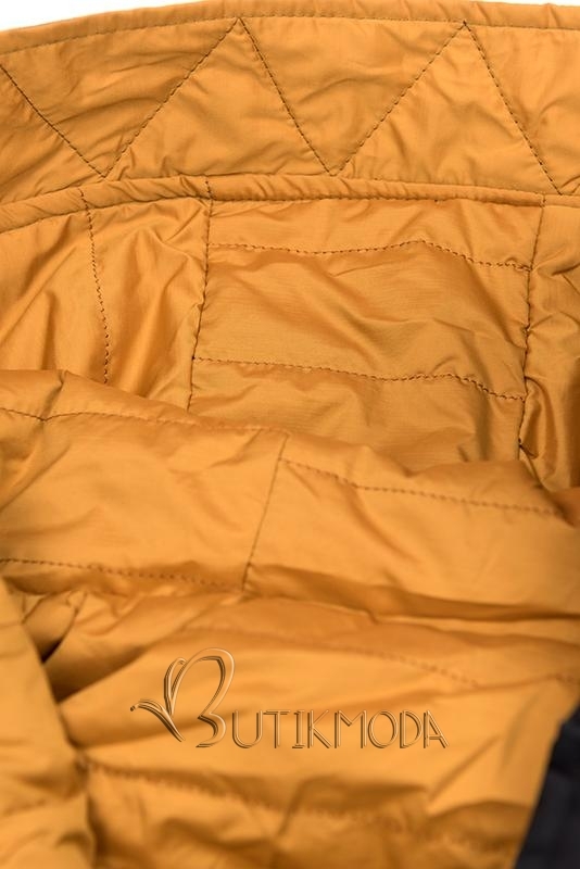 Fekete és sárga színű, kifordítható tavaszi kabát