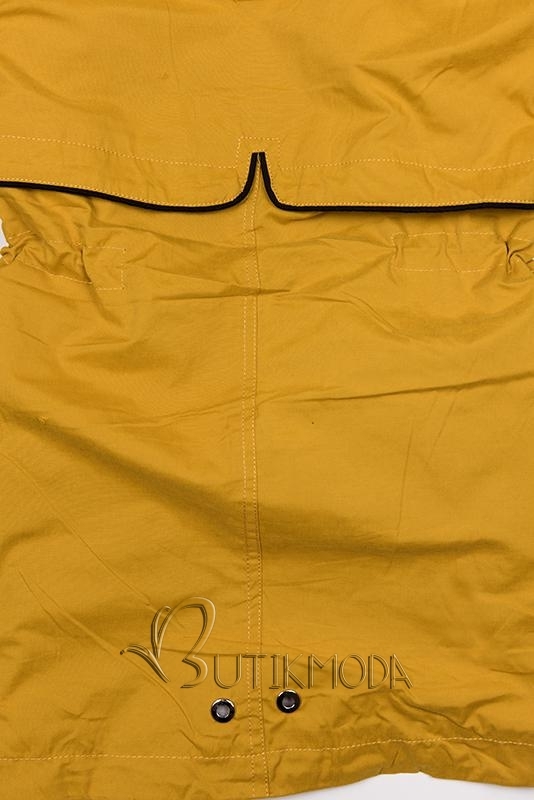 Sárga színű kapucnis parka kabát