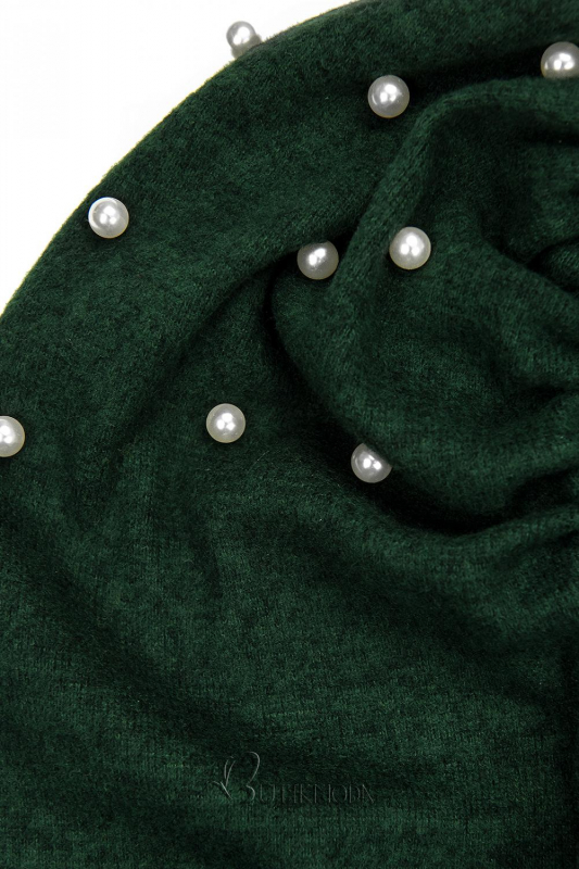 Zöld színű elegáns ruha gyöngyökkel