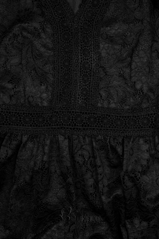 Fekete színű elegáns csipke ruha