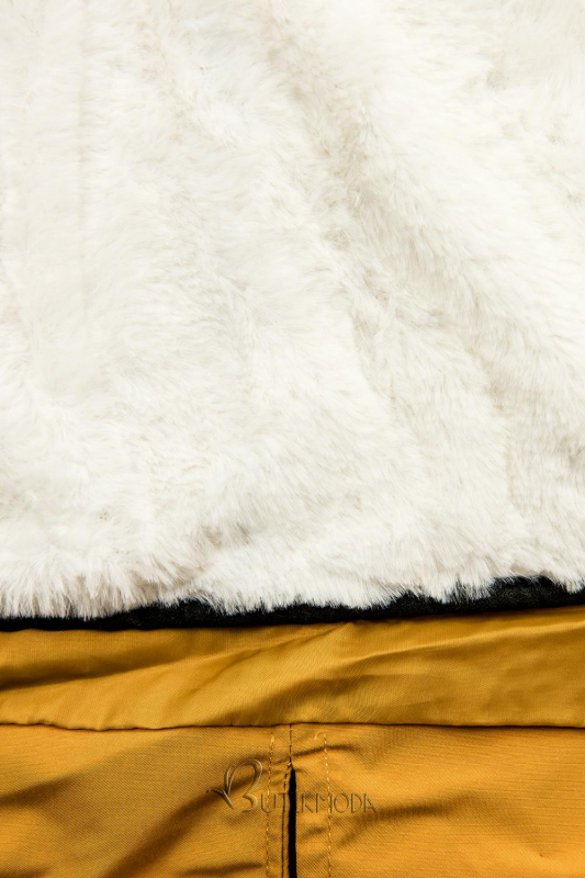 Parka kabát levehető béléssel - mustársárga színű