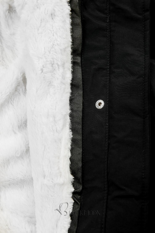 Parka kabát levehető béléssel - fekete színű