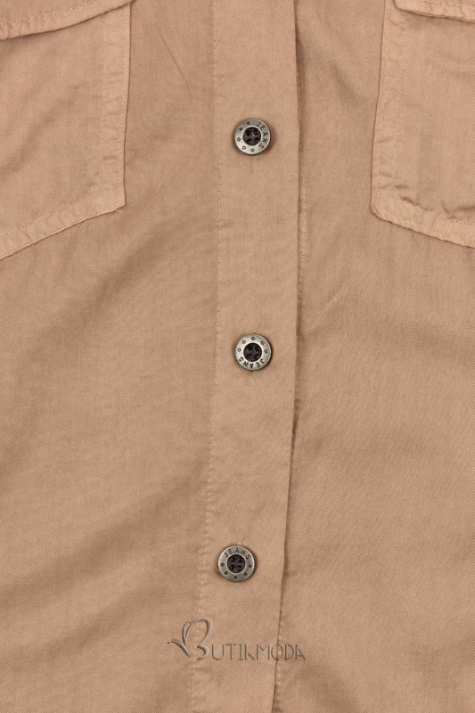 Bézs színű bő szabású ing