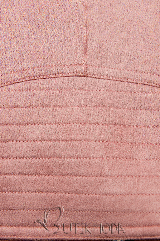 Rózsaszínű szarvasbőr hatású dzseki