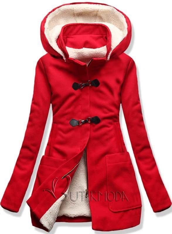 Piros színű női kabát 8253