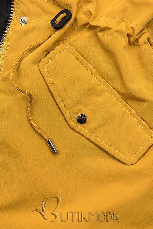 Kifordítható kabát - sárga és fekete színű
