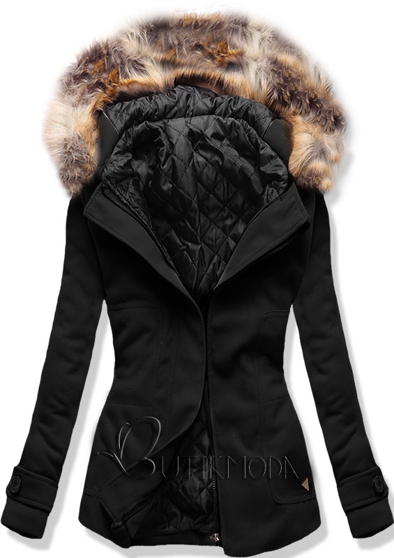 Fekete színű kabát 6706