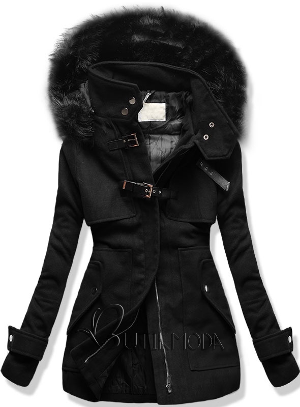 Fekete színű kabát 8948