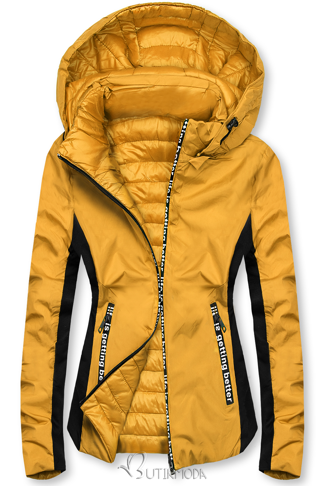 Sárga színű sportos kifordítható dzseki