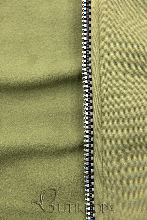 Kapucnis melegítő szett - khaki és fekete színű