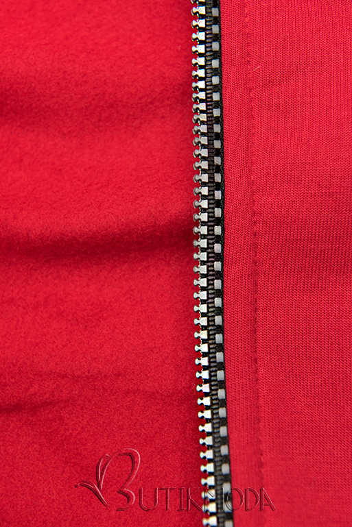 Kapucnis melegítő szett - piros és fekete színű