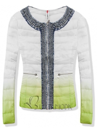 Limezöld és fehér színű kabát 1601