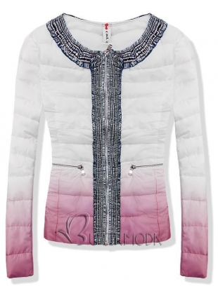 Rózsaszínű és fehér színű kabát 1601