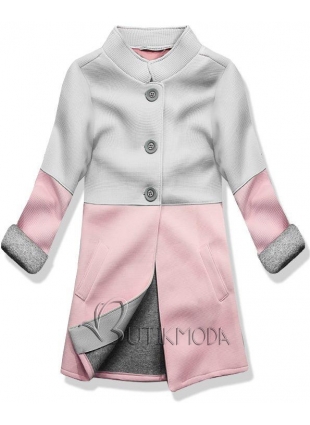 Szürke/rózsaszínű kabát 817-11