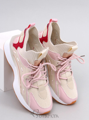 Rózsaszínű tornacipő színes akcentusokkal