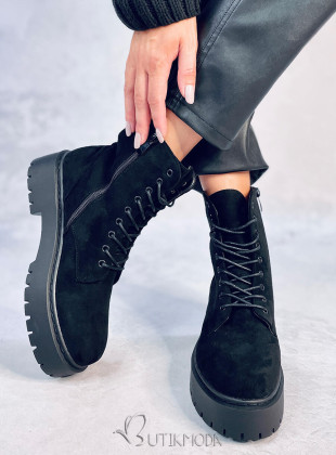 Fekete színű női fűzős cipő