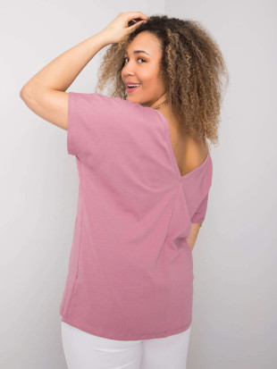 Rózsaszínű plus size pamut póló