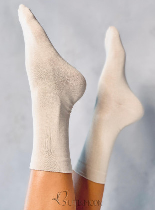 Sima női magas zokni - nude színű