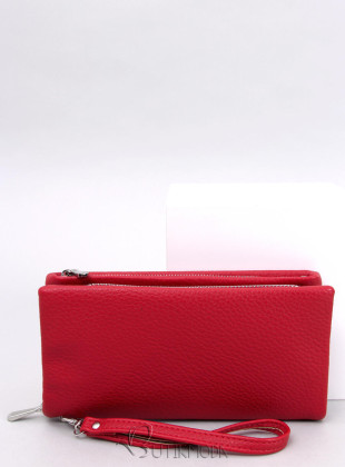 Öko bőrből készült női pénztárca - piros színű