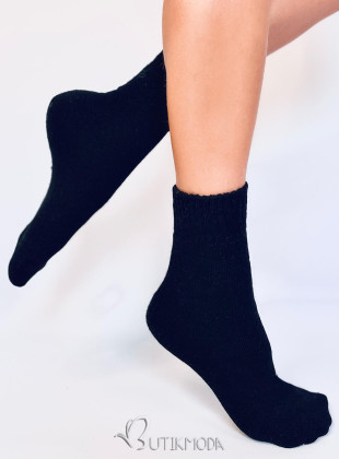 Fekete színű gyapjú zokni